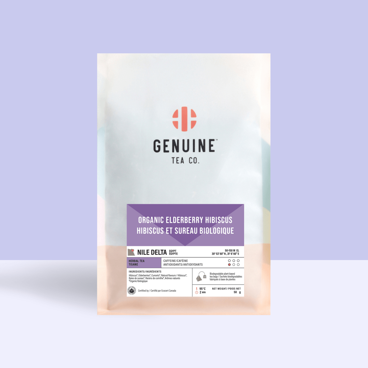 Pyramid Tea Bags - Organic Elderberry Hibiscus Herbal Tea: 100 BULK Pyramid Tea Bags
