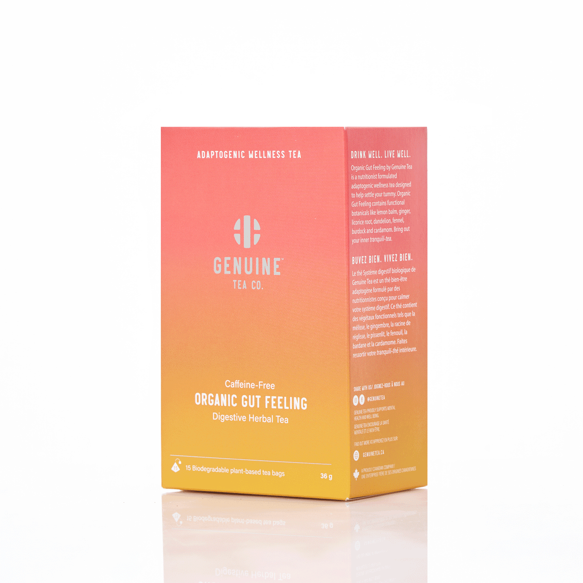 Organic Gut Feeling Pyramid Tea Bags: Case of 8 x 15 Pyramid Tea Bags