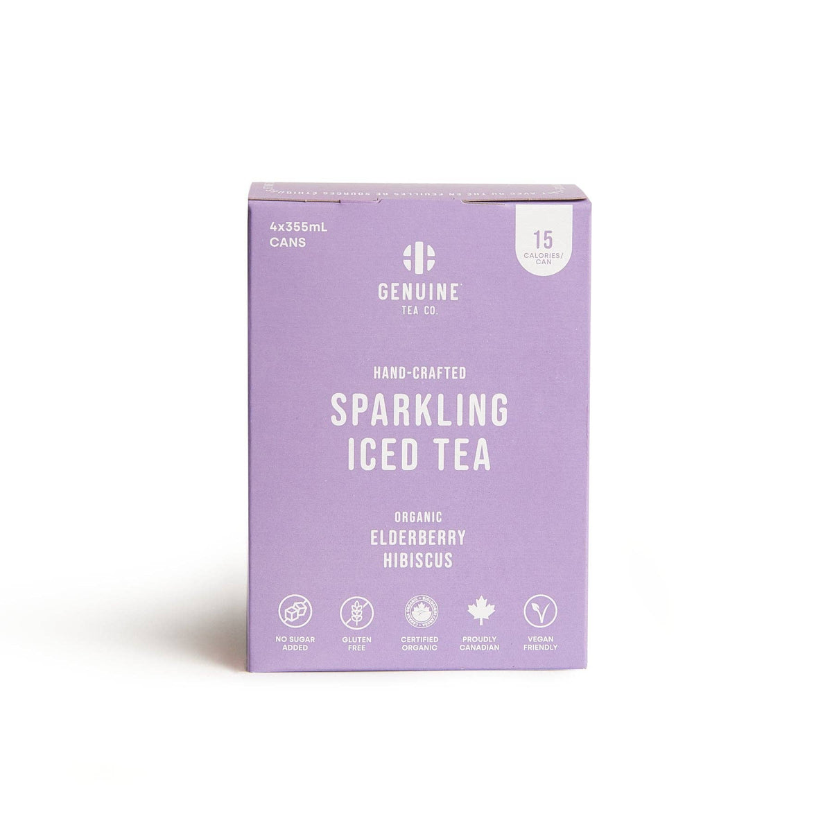 Organic Elderberry Hibiscus - Sparkling Iced Tea: 24 cans